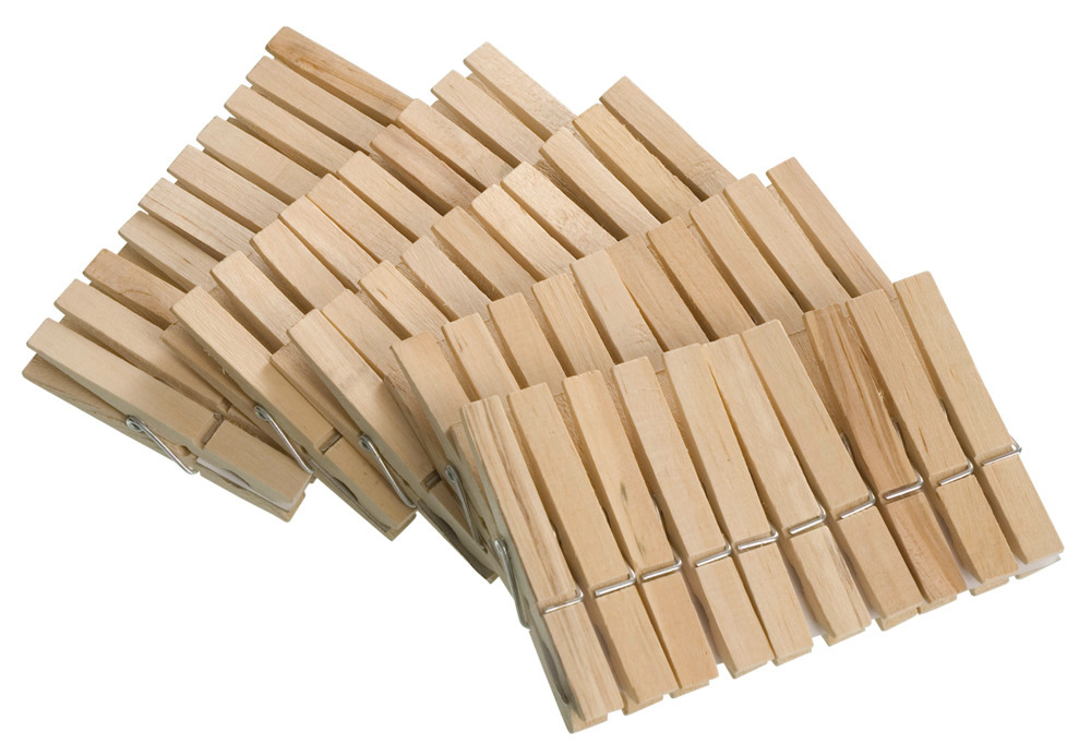 Houten wasknijpers, 50 stuks