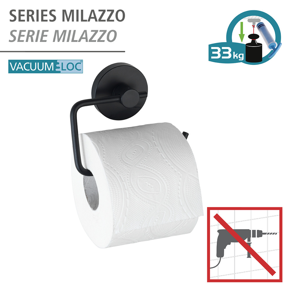 Vacuum-Loc® Toiletrolhouder Milazzo Zwart