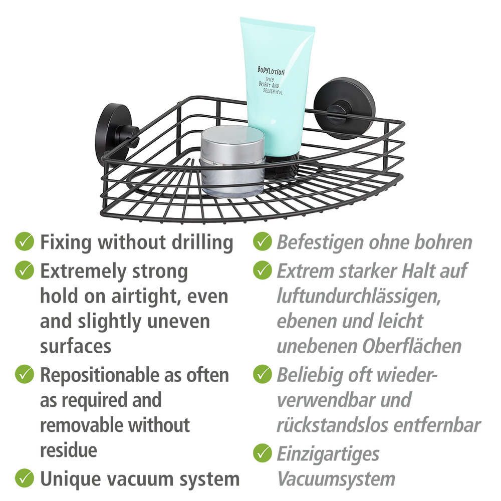 Vacuum-Loc® hoekplank Bari zwart