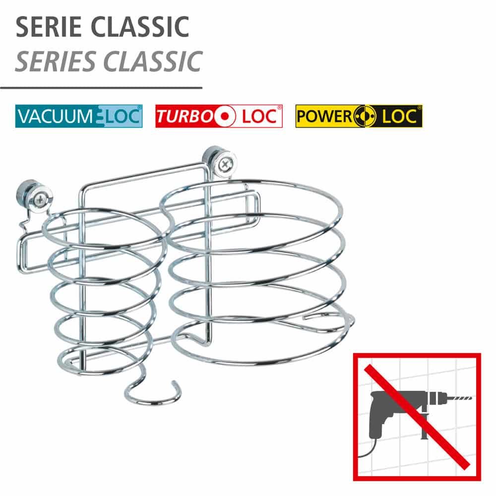 Porte sèche-cheveux et fer à lisser Classic  Fixer sans percer