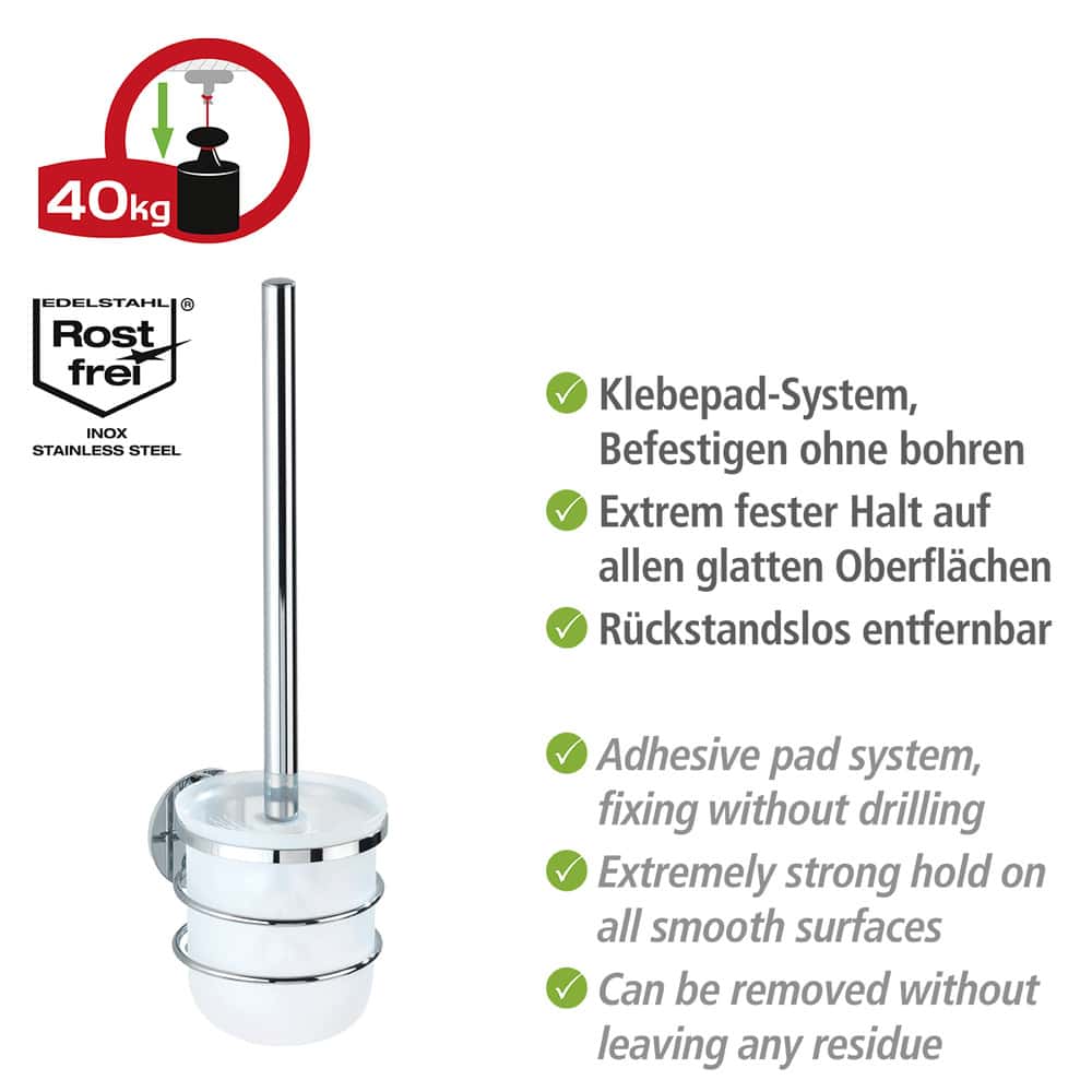 Turbo-Loc® brosse WC  acier inox, fixer sans percer
