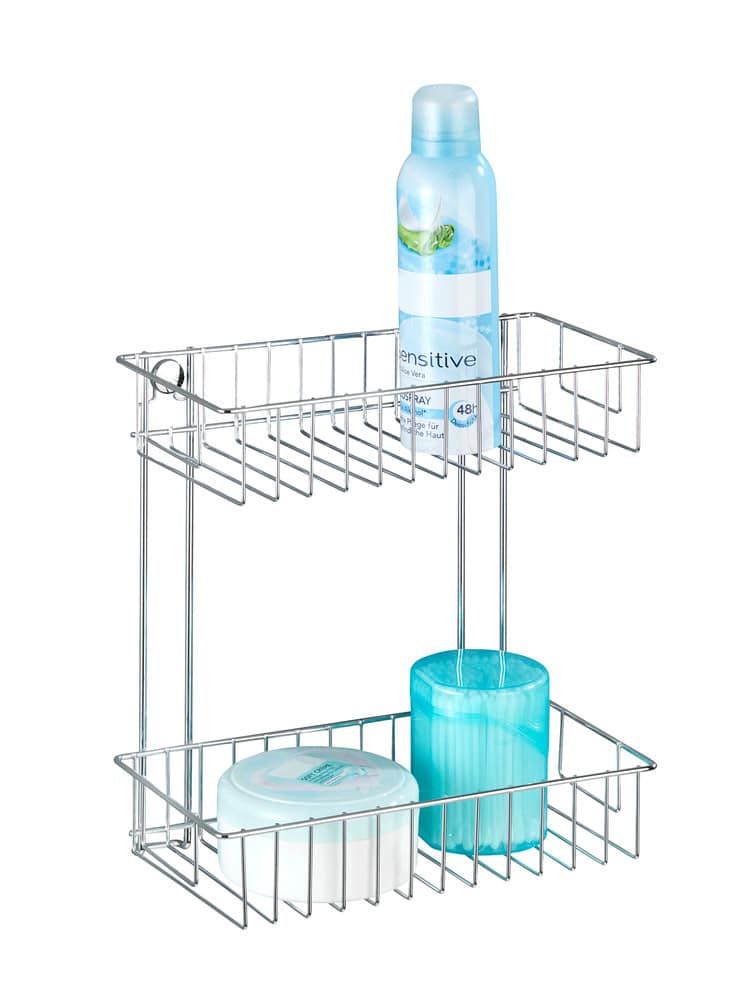 Étagère droite à 2 niveaux Classic  chrome